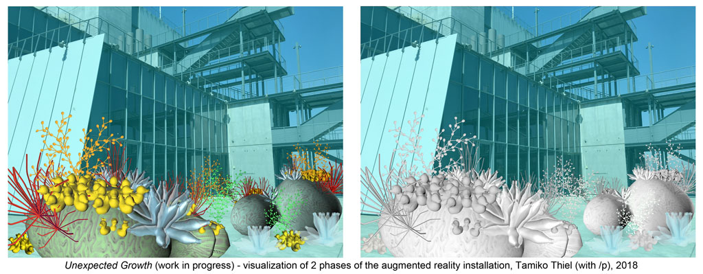Unexpected Growth, AR installation by Tamiko Thiel and /p, 2018
