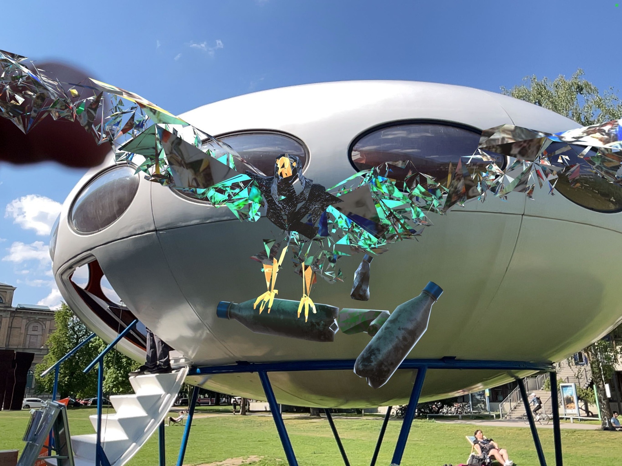 CURRENT, Interactive Augmented Reality Sound Installation by
				She's Excited!, Anke Schiemann and /p, 2024